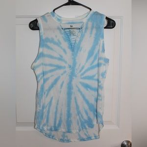 Blue and White Tank Top